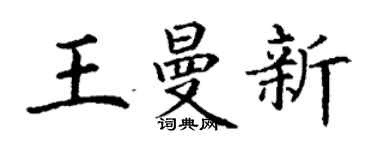 丁谦王曼新楷书个性签名怎么写