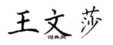 丁谦王文莎楷书个性签名怎么写