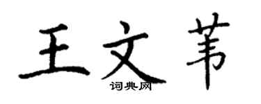 丁谦王文苇楷书个性签名怎么写