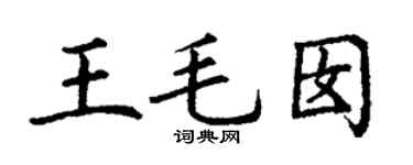 丁谦王毛囡楷书个性签名怎么写