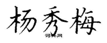 丁谦杨秀梅楷书个性签名怎么写