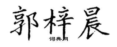 丁谦郭梓晨楷书个性签名怎么写