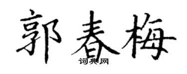 丁谦郭春梅楷书个性签名怎么写