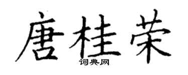 丁谦唐桂荣楷书个性签名怎么写