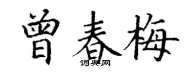 丁谦曾春梅楷书个性签名怎么写