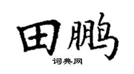 丁谦田鹏楷书个性签名怎么写