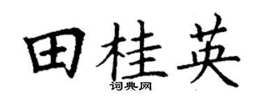 丁谦田桂英楷书个性签名怎么写