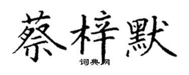 丁谦蔡梓默楷书个性签名怎么写