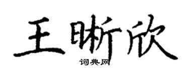 丁谦王晰欣楷书个性签名怎么写