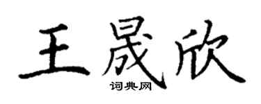 丁谦王晟欣楷书个性签名怎么写