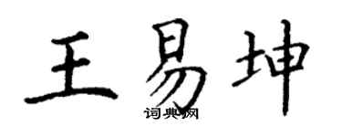 丁谦王易坤楷书个性签名怎么写