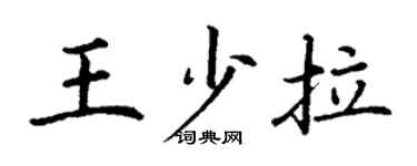 丁谦王少拉楷书个性签名怎么写