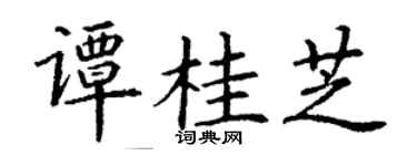 丁谦谭桂芝楷书个性签名怎么写