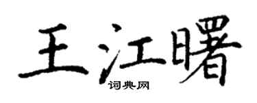 丁谦王江曙楷书个性签名怎么写