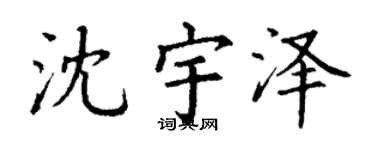 丁谦沈宇泽楷书个性签名怎么写