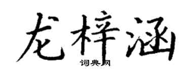 丁谦龙梓涵楷书个性签名怎么写