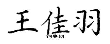 丁谦王佳羽楷书个性签名怎么写