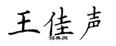 丁谦王佳声楷书个性签名怎么写