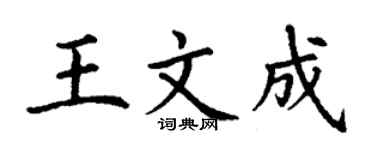 丁谦王文成楷书个性签名怎么写