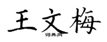 丁谦王文梅楷书个性签名怎么写