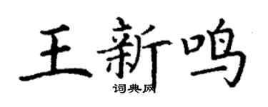 丁谦王新鸣楷书个性签名怎么写