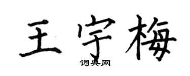 何伯昌王宇梅楷书个性签名怎么写