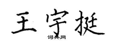 何伯昌王宇挺楷书个性签名怎么写