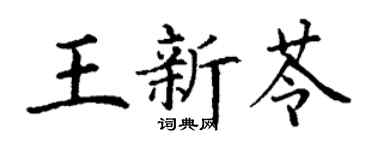 丁谦王新苓楷书个性签名怎么写