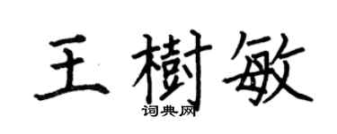 何伯昌王树敏楷书个性签名怎么写