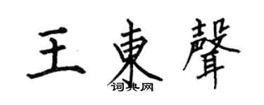 何伯昌王东声楷书个性签名怎么写