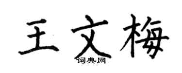 何伯昌王文梅楷书个性签名怎么写