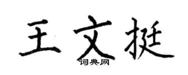 何伯昌王文挺楷书个性签名怎么写