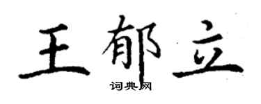 丁谦王郁立楷书个性签名怎么写