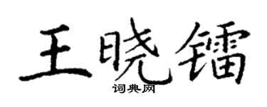 丁谦王晓镭楷书个性签名怎么写