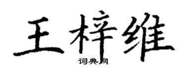 丁谦王梓维楷书个性签名怎么写