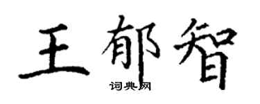 丁谦王郁智楷书个性签名怎么写