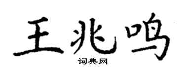 丁谦王兆鸣楷书个性签名怎么写