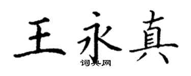 丁谦王永真楷书个性签名怎么写