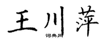 丁谦王川萍楷书个性签名怎么写