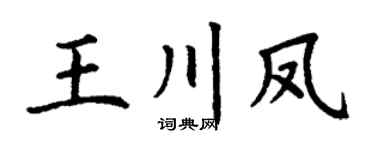 丁谦王川凤楷书个性签名怎么写