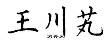 丁谦王川芄楷书个性签名怎么写