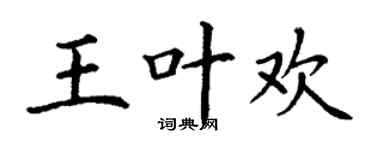 丁谦王叶欢楷书个性签名怎么写