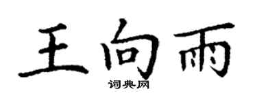 丁谦王向雨楷书个性签名怎么写