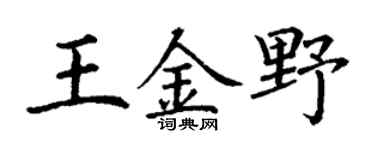 丁谦王金野楷书个性签名怎么写