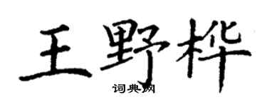 丁谦王野桦楷书个性签名怎么写