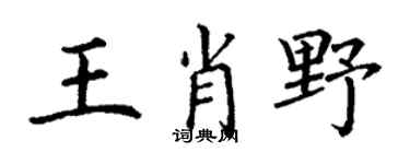 丁谦王肖野楷书个性签名怎么写