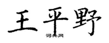 丁谦王平野楷书个性签名怎么写