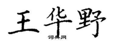 丁谦王华野楷书个性签名怎么写