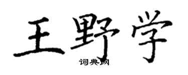 丁谦王野学楷书个性签名怎么写