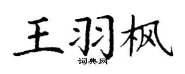 丁谦王羽枫楷书个性签名怎么写